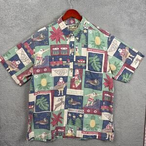 Vintage Y2K Reyn Spooner Mele Kalikimaka Pullover Camp Shirt Limited Issue XXL